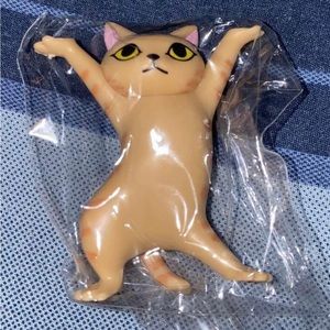Orange Dancing Cat Figurine
